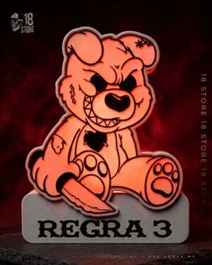 Luminária 3d Urso Regra 3 18x13